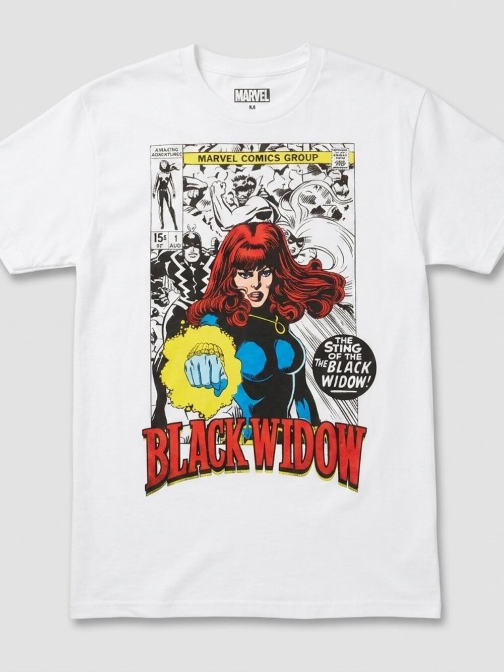 Marvel Black Widow Mens Sting Of The Black Widow Comic White Shirt New S-XL